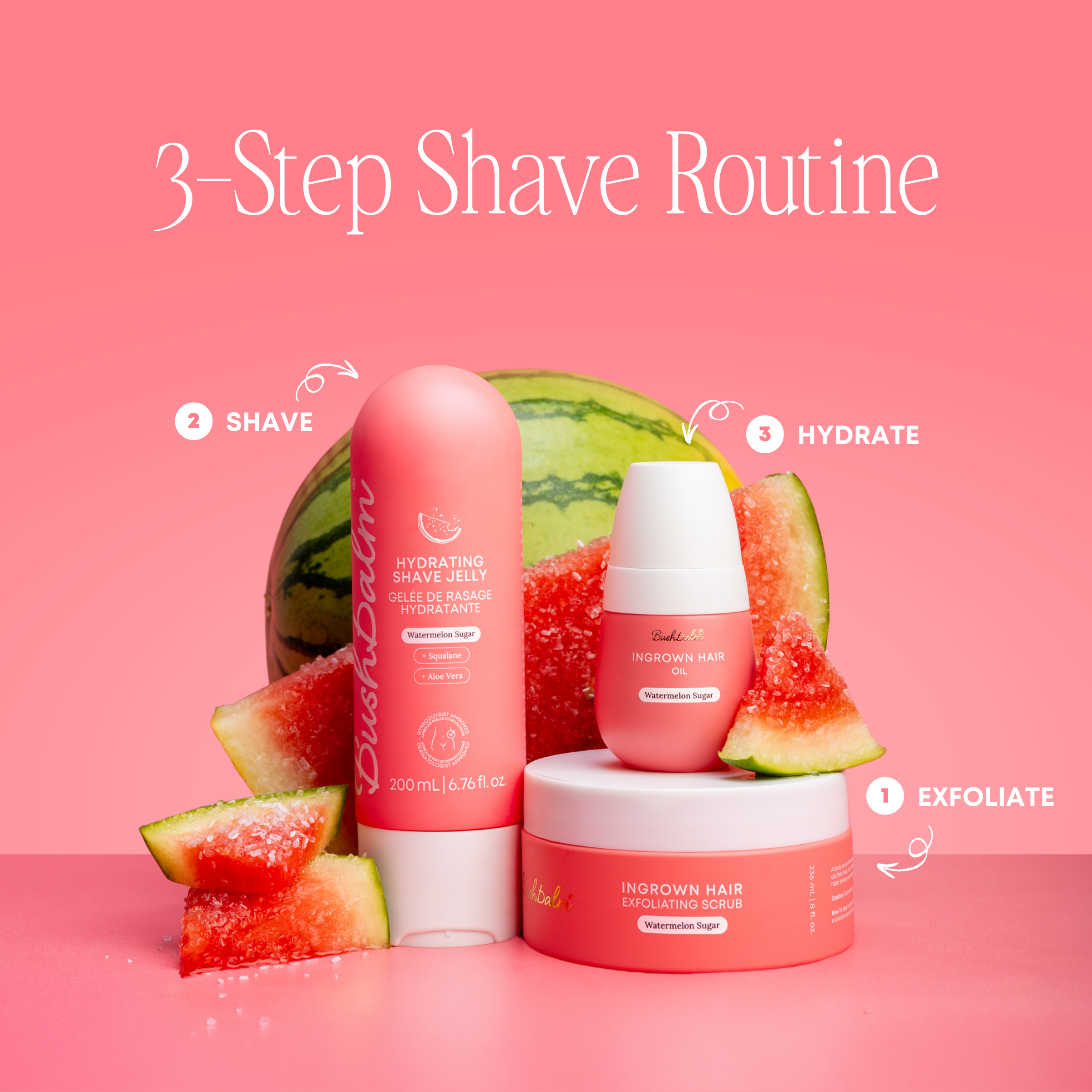 Watermelon Sugar 3 Step Smooth Shave Routine
