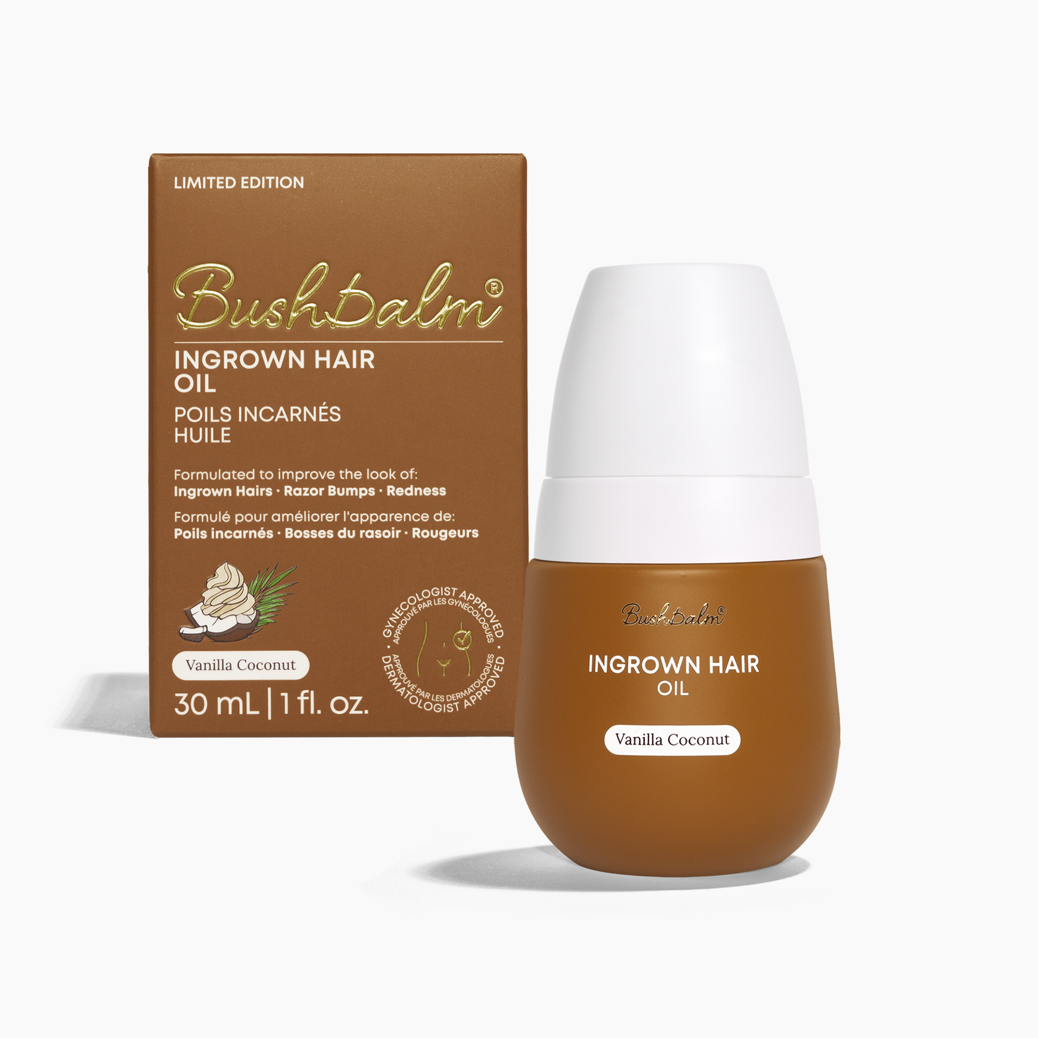 Shop Bushbalm | Vanilla Coconut Oil - Ingrown Hairs & Razor Burn