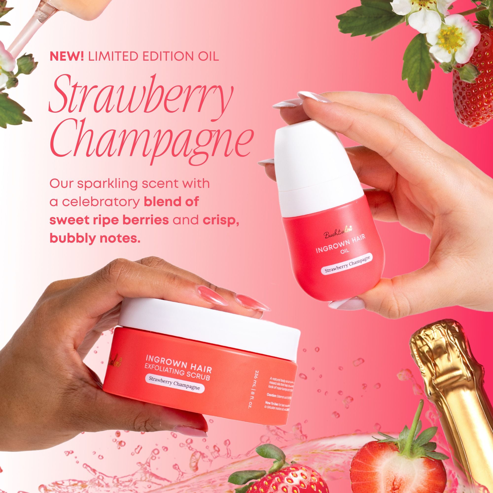 Strawberry Champagne Ingrown Hair 2 Step Routine