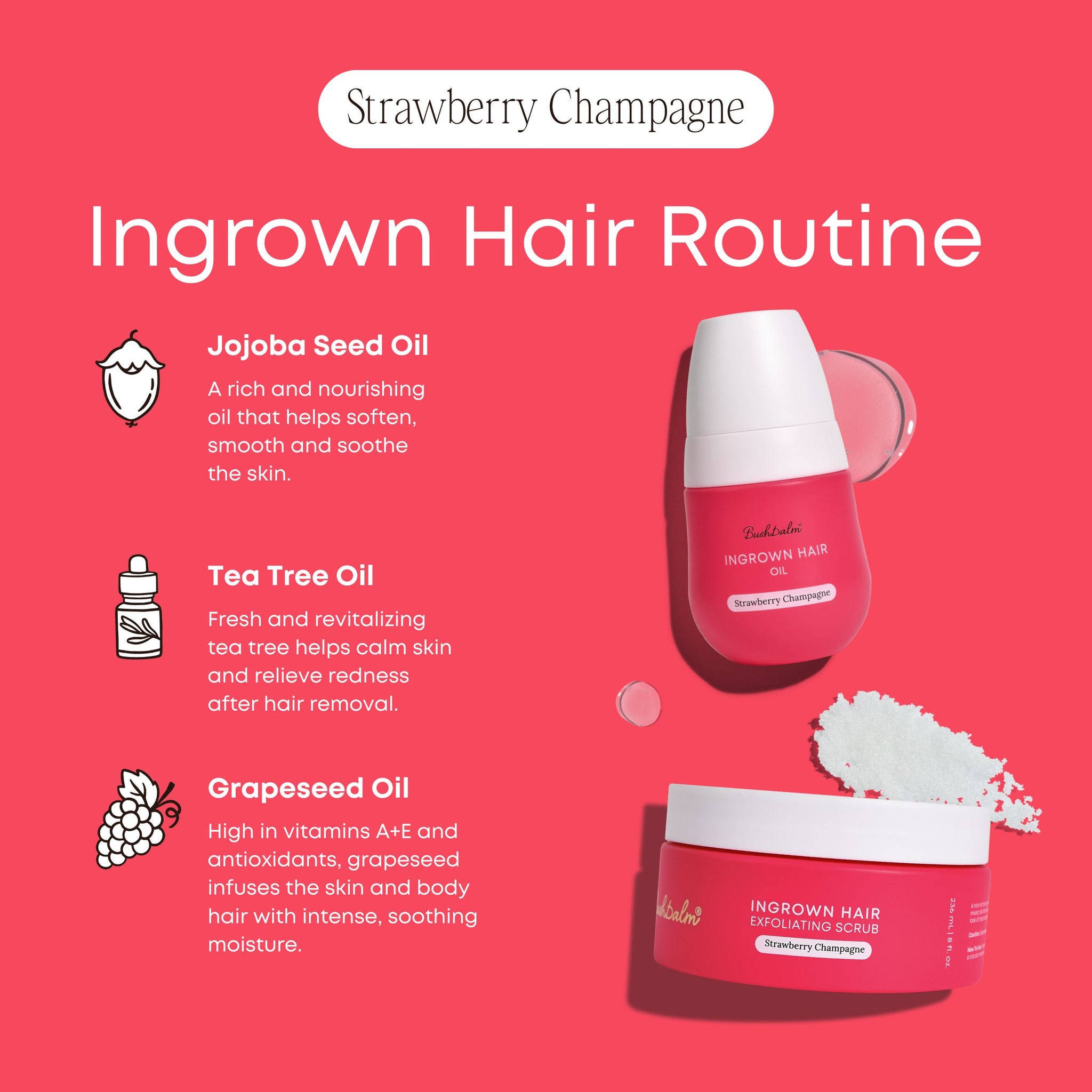 Strawberry Champagne Ingrown Hair 2 Step Routine