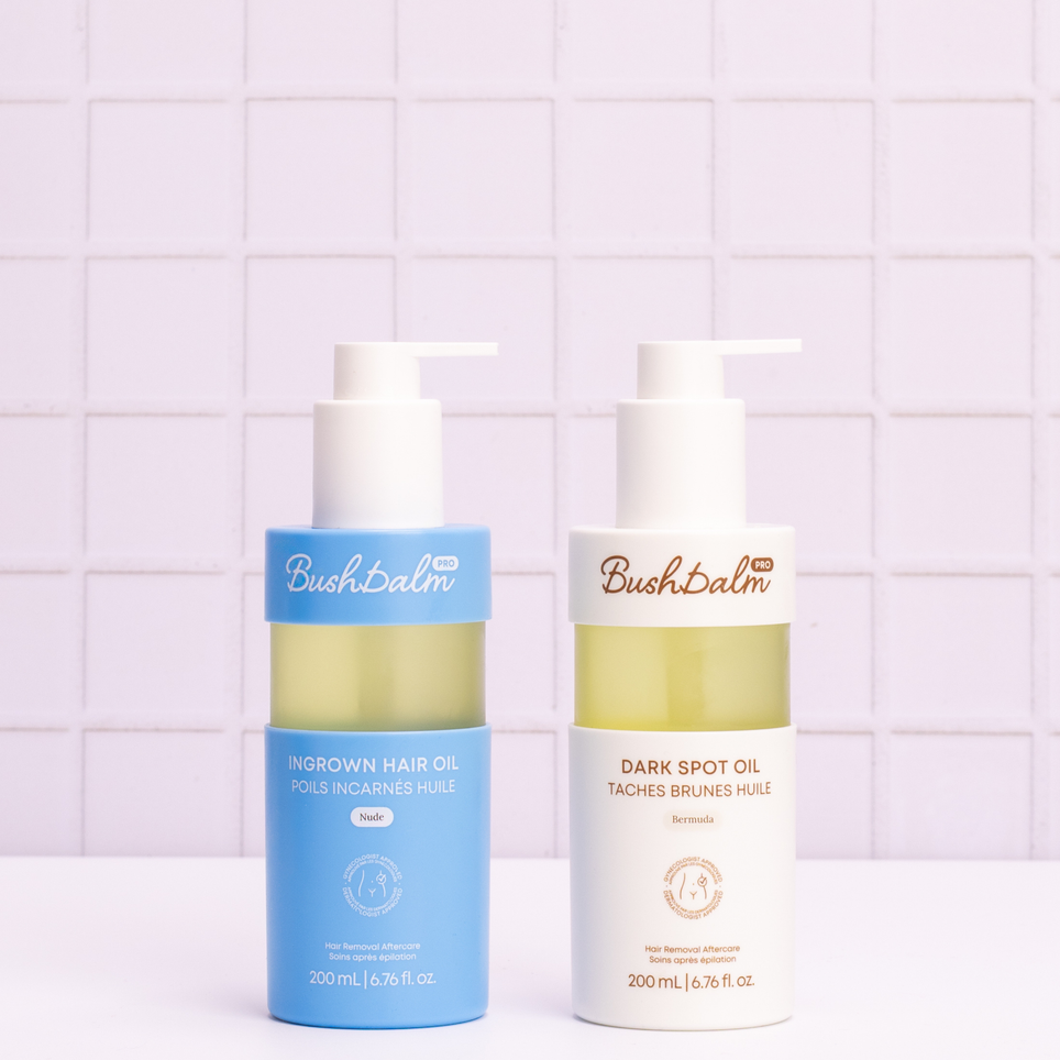 Ingrown Hair Oil and Dark Spot Oil bottles